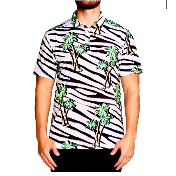 Bad Birdie Other - Bad Birdie Golf Shirt Polo Animal Print Collared Stretch Mens Active Athleisure